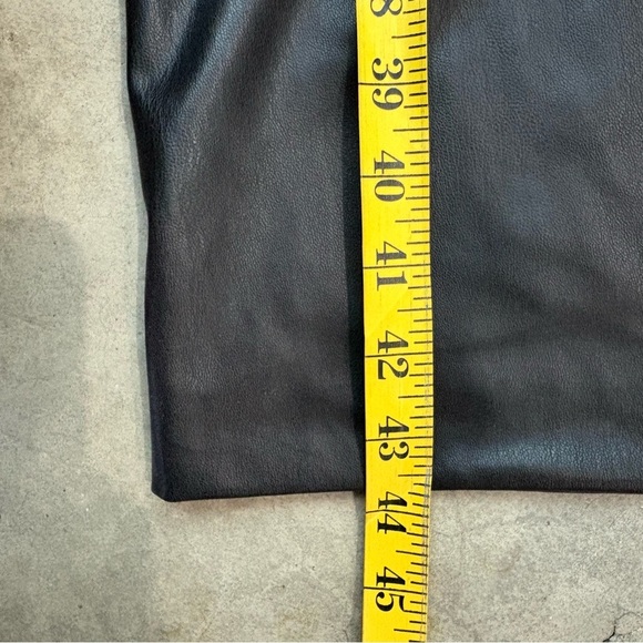 Zara Women Faux Leather Pleather Black Wide Leg Pants Trousers Chic Bikercore XS - Picture 9 of 10